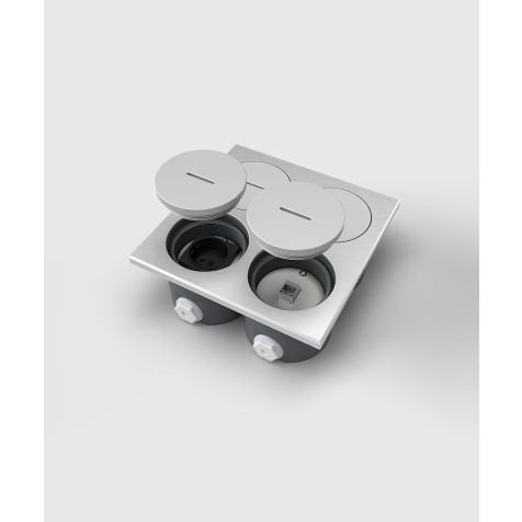 Vloerdoos 7604AW -  modules (4x UTE), Alu EV1