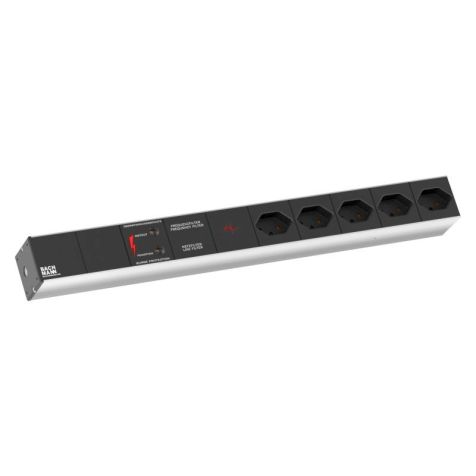 19| Bloc d'alimentation 1U ALU 5x prises CH Swiss type 13 blanc