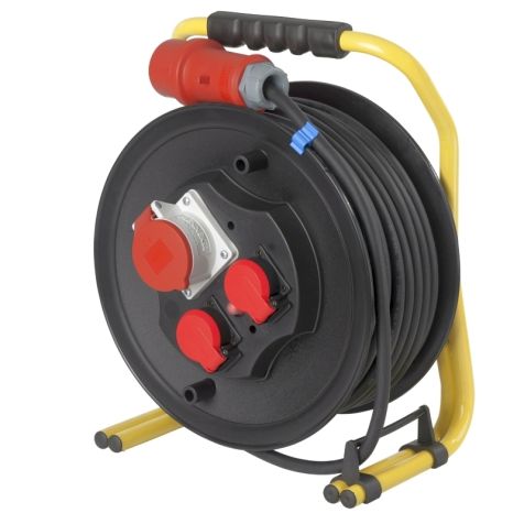 Enrouleur de câble CEE PRO 285mm, 25m H07RN-F5G2,5, 400V + clapets