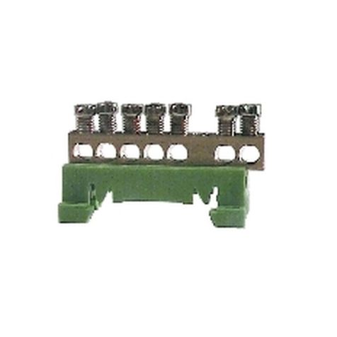 Nulscheidingsrijgklem, 7 x 10mm², 63A, geel-groen
