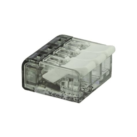 Steekklem met hendel 3-polig   0,2 - 4 mm² transparant
