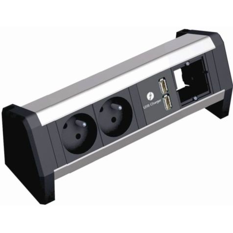 DESK1 4 modulen (2x UTE 1x USB Charger A/A 1x Lege mod)met kabel 3m GST18i3