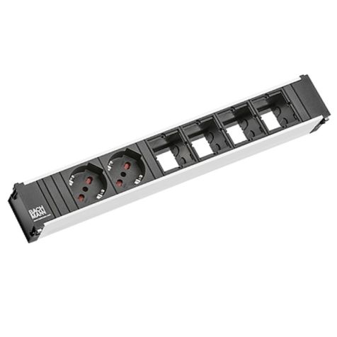 CONI powerstrip 6 modulen (2x IT 4x Lege mod) met kabel 0,2m GST18i3
