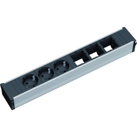 CONI powerstrip 6 modulen (3x Stopcontacten 3x Lege mod) met kabel 0,2m GST18i3 (SHUKO)