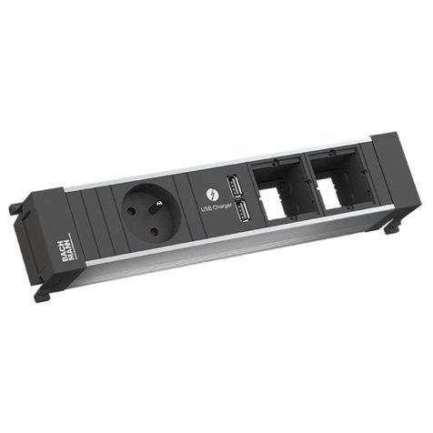 POWER FRAME powerstrip 4 modulen (1x UTE 1x USB Charger A/A 2x Lege mod)met kabel 0,2m GST18i3