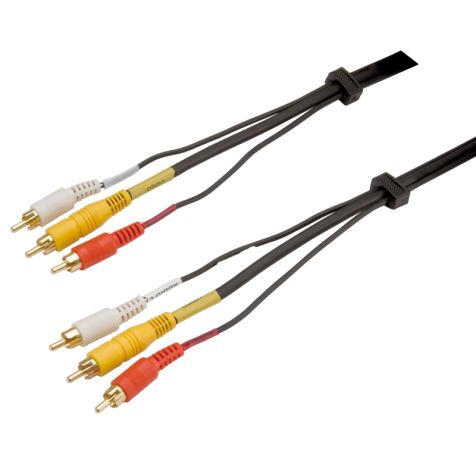 Câble de connexion Cinch Stéréo + Câble vidéo 2.5m