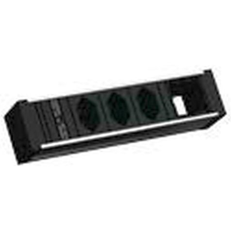 VENID powerstrip 4 modulen (3x UTE 1x Lege mod)zwart met kabel 0,2m GST18