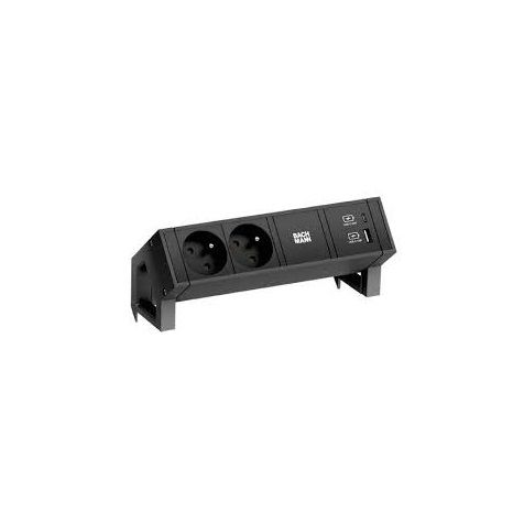 DESK RAIL 3 modulen (2x UTE 1x USB Charger A&C 22W) met kabel 2m GST18i3
