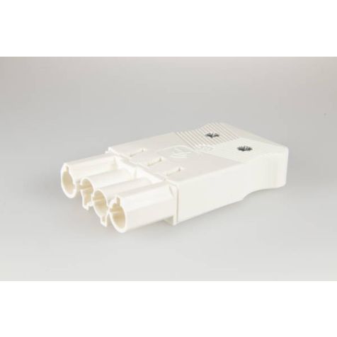 AC166 GSTF fiche mâle plat, 4-pôles, 2,5 mm², blanc