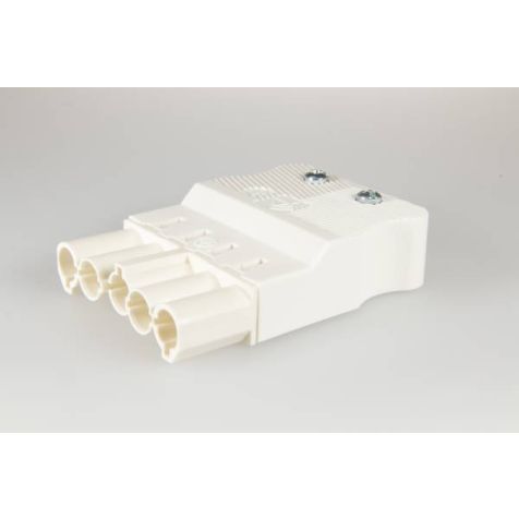 AC166 GSTF fiche mâle plat, 5-pôles, 2,5 mm², blanc