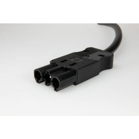 AC166 ALCGS Aansluitsnoer male, 3-polig, 2,5mm², 50cm. zwart, Eca