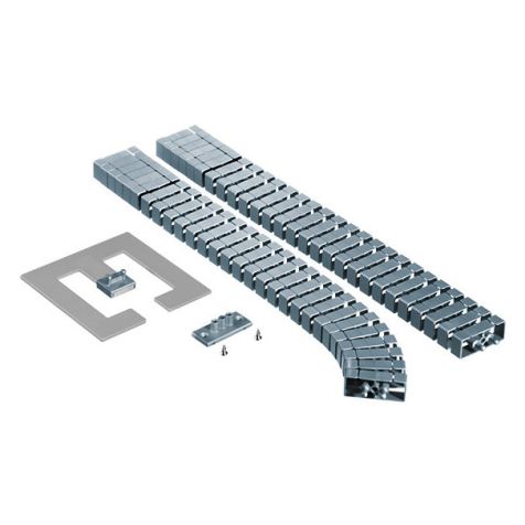 Gaîne de câble kit premium avec embase, 1 m, gris argenté