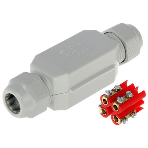 DINO grijze micro-verbindingsmof met voorgevulde gel IP68/IP69K 4x4mm² (1 stuk)