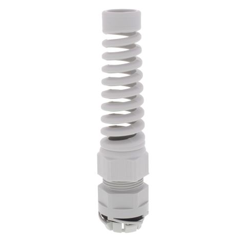 ESKVS-P 12 LG - Kunststof polyamide wartel PUSH -IN met kabelbescherming M12 (RAL 7035) grijs