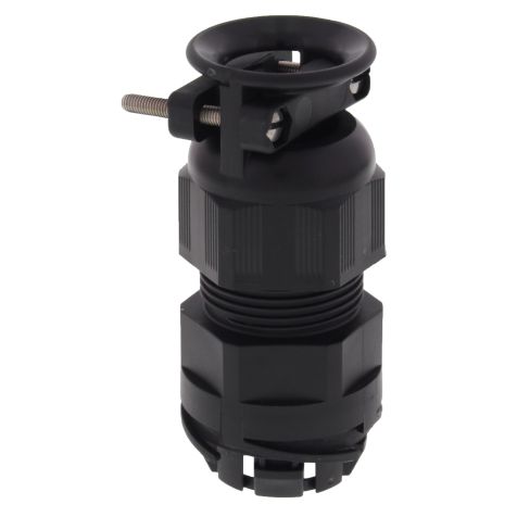 ESKVZ-P 25 BK - Kunststof polyamide wartel PUSH -IN met externe trekontlasting M25 (RAL 9005) zwart