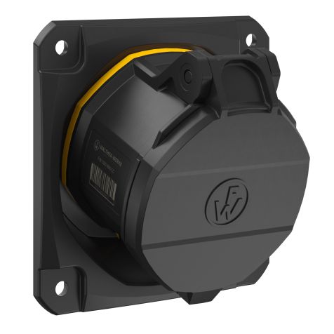 NEO Prise murale coudée 32A 5P 4h IP54 130V avec pince à ressort