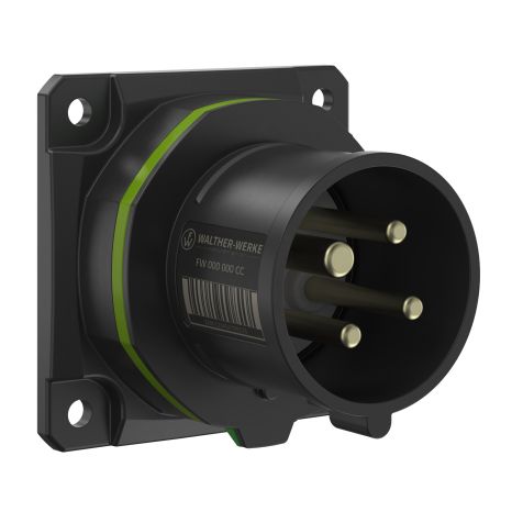 NEO Socle connecteur mural Droit 16A 4P 2h IP54 >50-500V avec pince à ressort