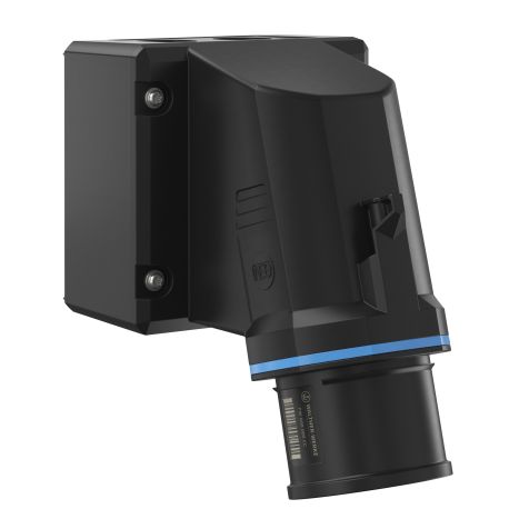 NEO Socle connecteur mural Incliné 32A 5P 9h IP54 230V avec pince à ressort et base pivotante