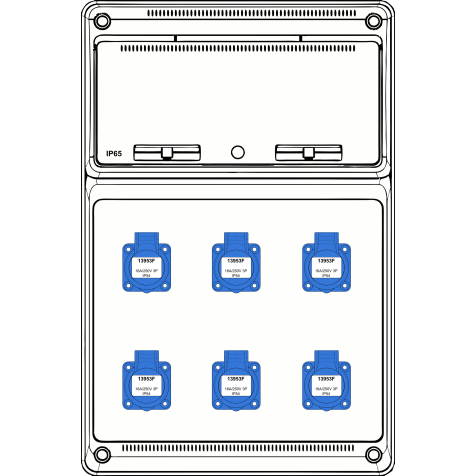 Boîte murale combi Large - 6x mono 230V - int + disj (3) - 10kA
