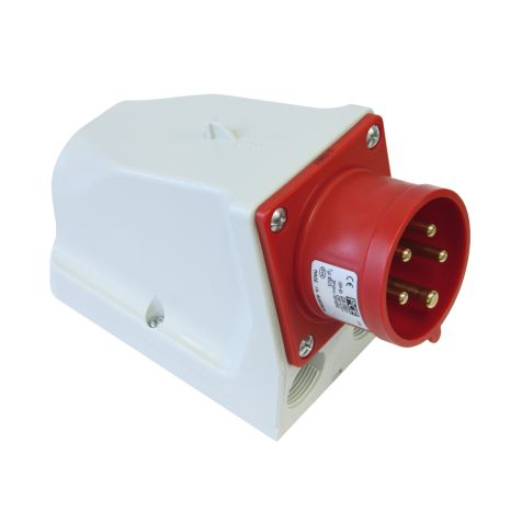 Prise CEE murale pour appareil, IP44, 16 A, 5 pôles, 400 V, 6h, rouge