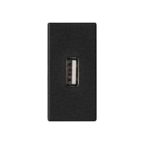 K45 Plaque 1/2 mécanisme avec 1 connecteur USB type A feme