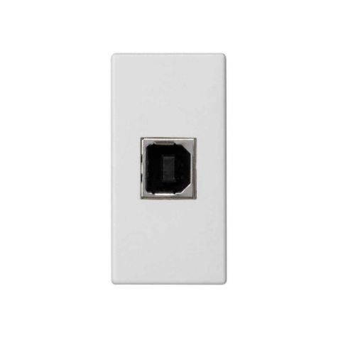 K45 Plaque 1/2 méca avec 1 connecteur USB type B Blanc