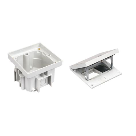 IP66 Kit vloerdoos inox (1x K45 + 1x K45 smal), incl. inbouwdoos volle vloer