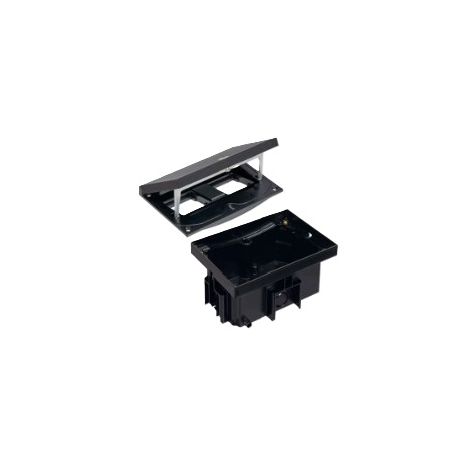 IP66 Kit boîte de sol noir avec 2 modules K45 et demi-module K45, incl. boîte d'encastrement plein sol