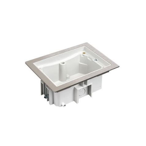 IP66 Boîte d'encastrement double avec bord de support, sol technique, inox/gris