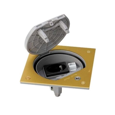 Mechanismehouder veiligheidssluiting met 1 Schuko-stopcontact K45 en 1x RJ45