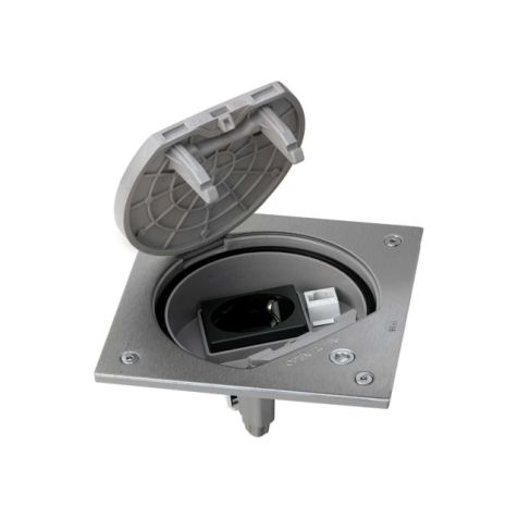 K45 Porte-mécanisme ferm.de sécurité avec 1prise avec RJ 45 Cat6e inox