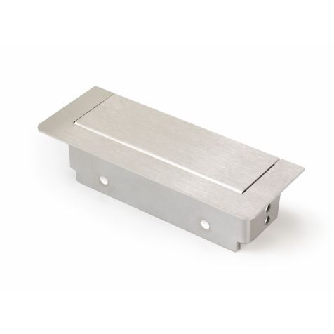 Vloerdoorvoer 145x 55mm, geborsteld RVS, kleur inox