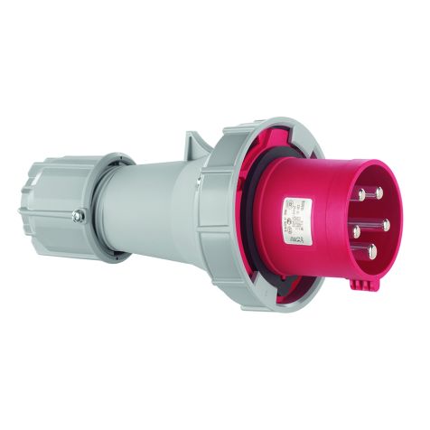 CEE stekker, IP67, 63A, 5-polig, 400V, 6h, rood