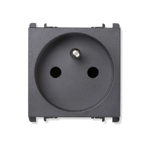 Stopcontact 2P+T 16A 250V 2 mod, Dark Iron