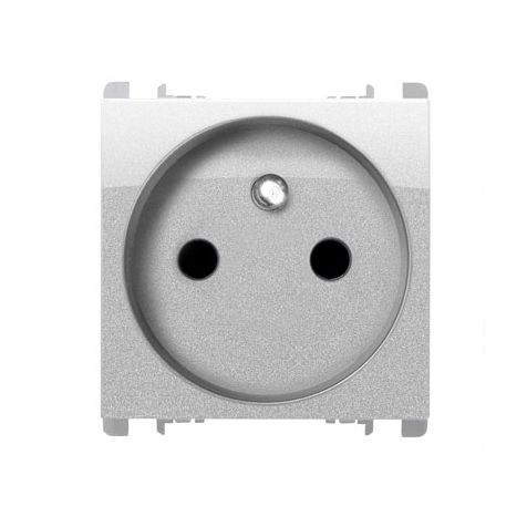 Stopcontact 2P+T 16A 250V 2 mod, Aluminium