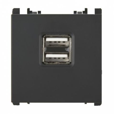 Prise 2xUSB 5V - 1.2 Amp 2 mod., anthracite