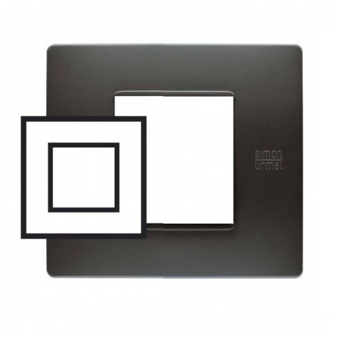 Flexa afdekplaat 2 mod. Technopolymer Zwart