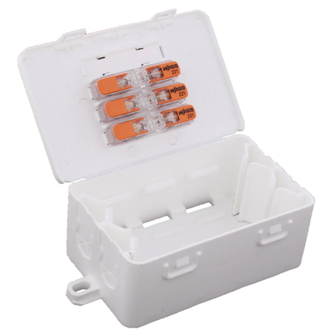 KonnektIT 204 PP aansluitdoos IP20 met Wago klem 100x51x34mm (RAL 9001) wit