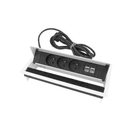 CONI 4 mod. 3xUTE + 2x CAT6 A wit RAL9010