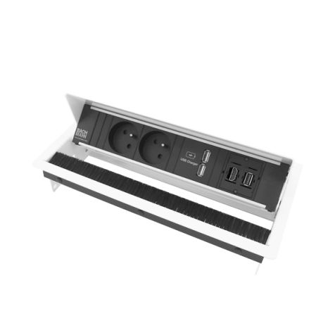 CONI 4 mod. (2x UTE + 1xUSB CHARGER A/A + 1xHDMI + 1xUSB A/A) blanc RAL9010