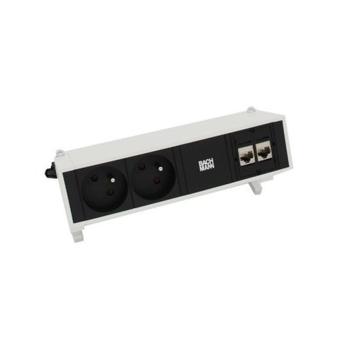 DESK2 3 modules (2x UTE + 2x CAT6 A) blanc RAL9010