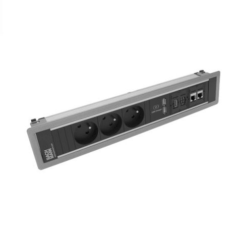 POWER FRAME 6 mod. (3x UTE+1xUSB CHARGERA/A+2x CAT6 A+ 1xHDMI+1xUSB A/A) zlv R9006
