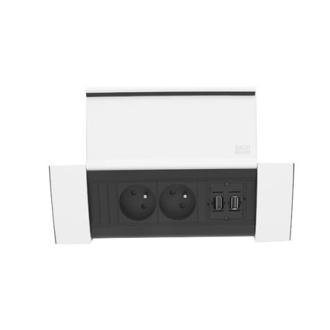 POWER FRAME COVER 3 modules (2x UTE + 1xHDMI + 1xUSB A/A) blanc RAL9010