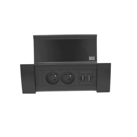 POWER FRAME COVER 3 modules (2x UTE + 1xHDMI + 1xUSB A/A) noir RAL9005