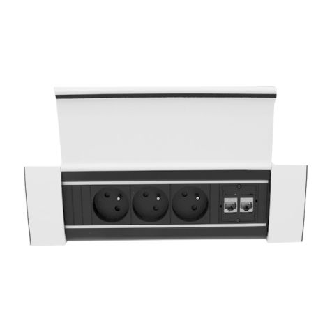 POWER FRAME COVER 4 modules (3x UTE + 2x CAT6 A) wit RAL9010