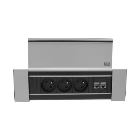 POWER FRAME COVER 4 modules (3x UTE + 2x CAT6 A) ALU geanodiseerd