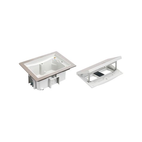 IP66 Kit boîte de sol inox avec 2 modules K45 et demi-module K45, incl. boîte d'encastrement sol technique