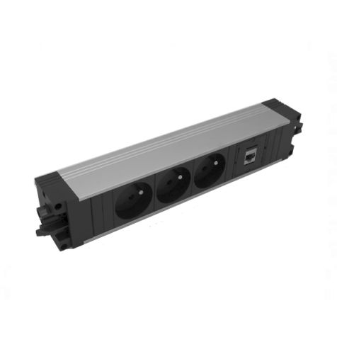 STEP ALU powerstrip 4 modules (3x UTE+ 1xCAT6 A) GST18