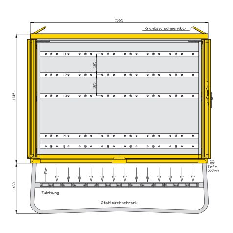 Bouwstroomverdeler in modulaire opbouw