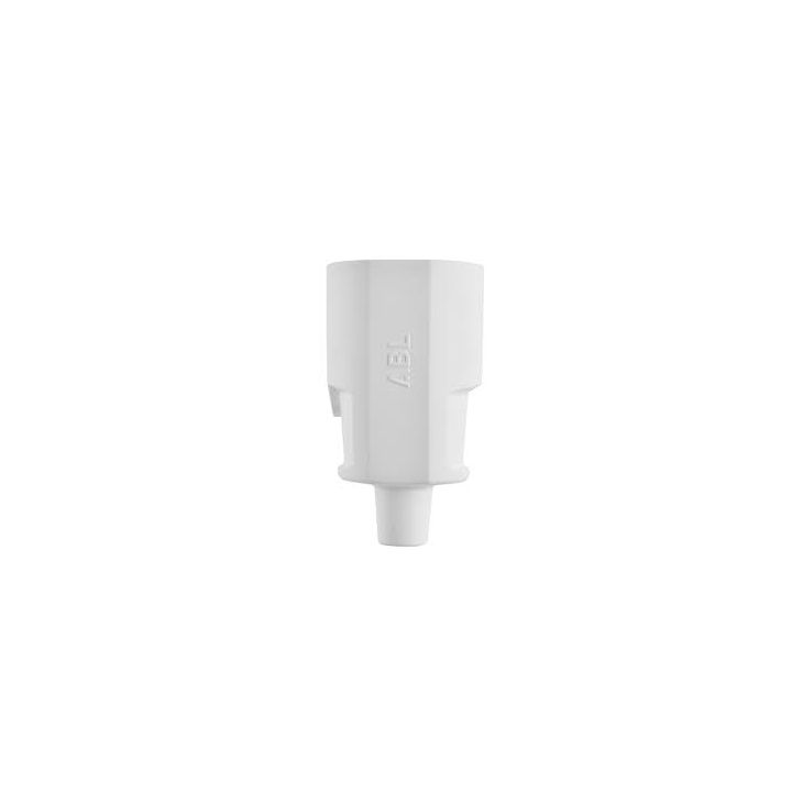 Compact koppelstekker (Schuko), kunststof (PP), wit, met AB, IP20